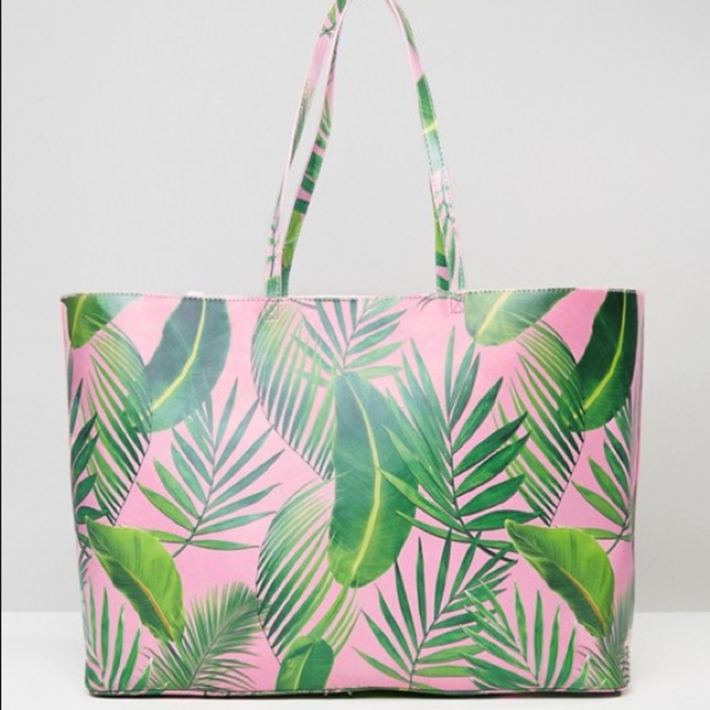 Like new ASOS oversized palm print shopper tote - Picture 1 of 5